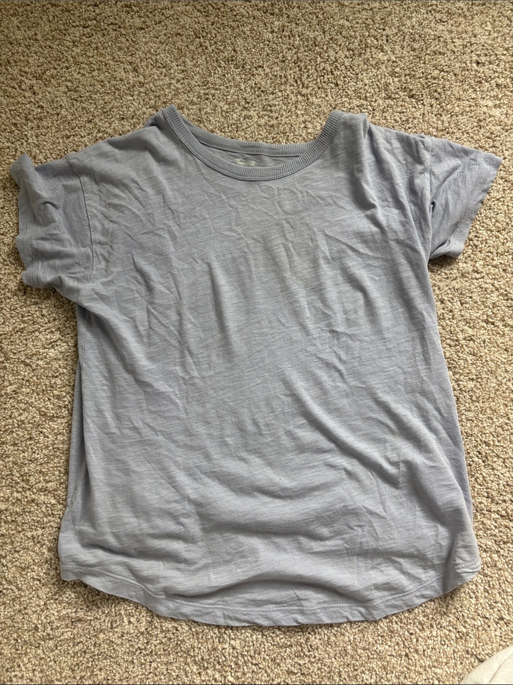 Madewell Whisper Short Sleeve Tee Size M 100% Cotton Light Blue